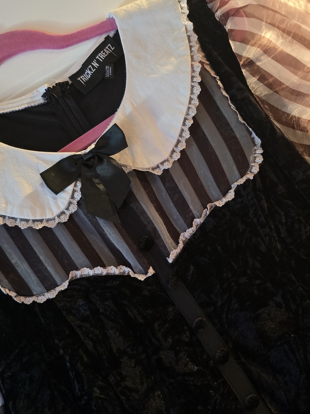 Dolls Kill Black Velvet Gothic Doll Dress (Malice In Wonderland) - Picture 4 of 6